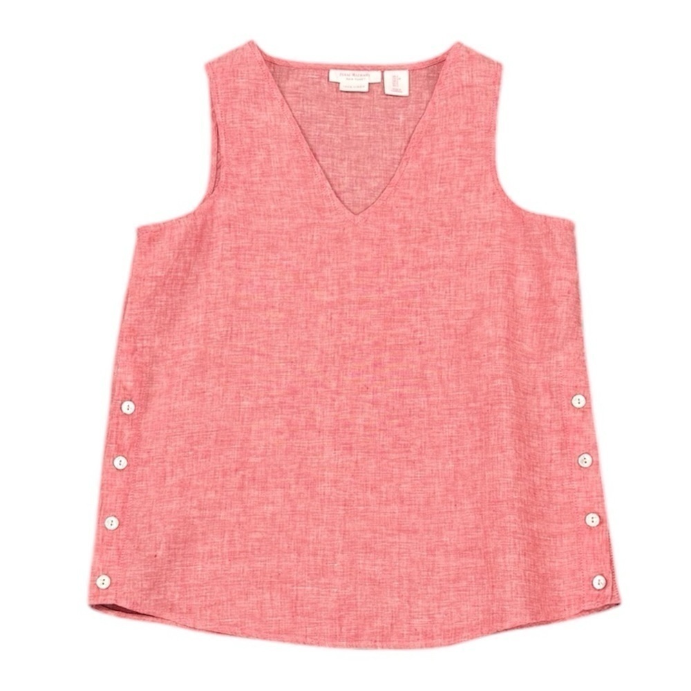 Isaac Mizrahi | Linen Top with Side Button Details